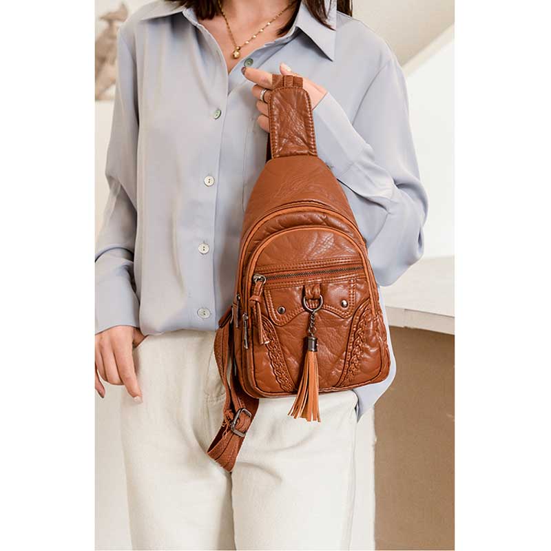 Vintage Schultertasche mit großem Fassungsvermögen