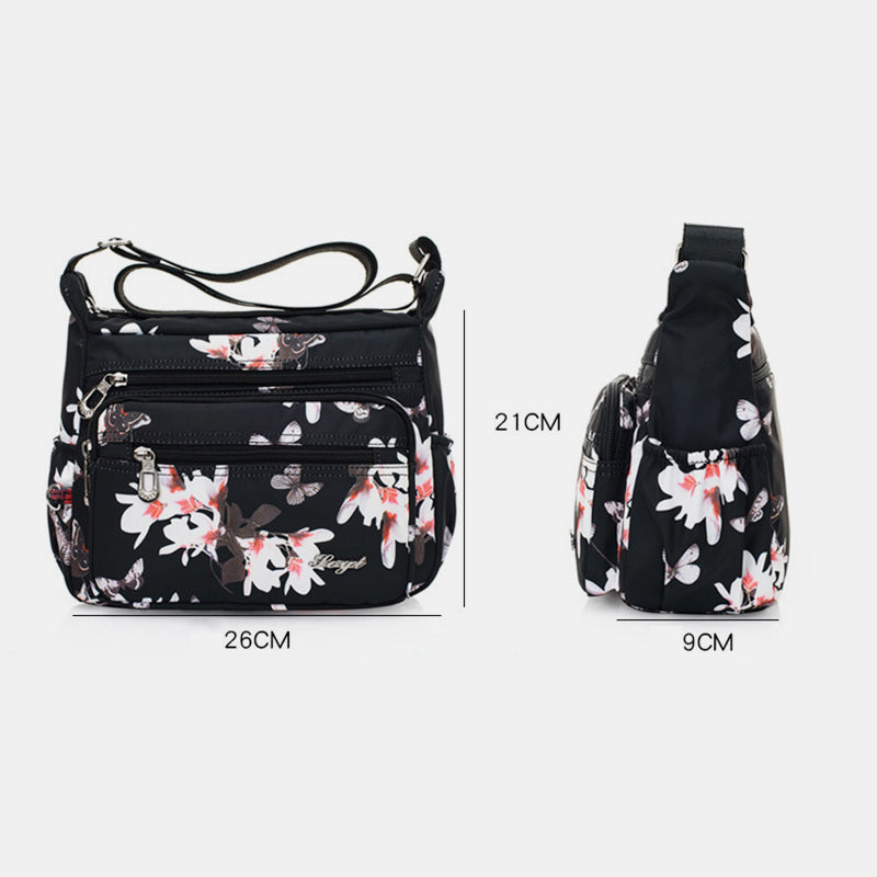 Damen Umhängetasche Multi-Pocket Nylon Schulter Handtasche Geldbörsen Reisetaschen