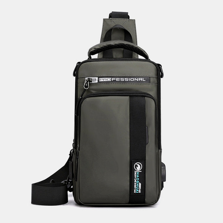 Leichte klassische Schultertasche mit mehreren Taschen und USB-Ladeanschluss für 4 Verwendungszwecke