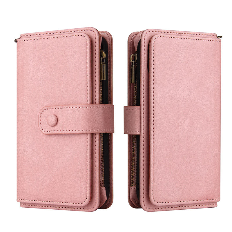 2-in-1-Geldbörsenhülle Handyhülle für Samsung Z Fold 3 4 Armband Reißverschluss Kartenhalter