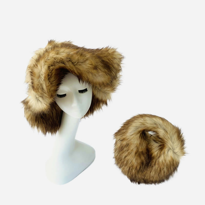 Kunstpelz weiche Huttasche Set für Frauen Winter Dating