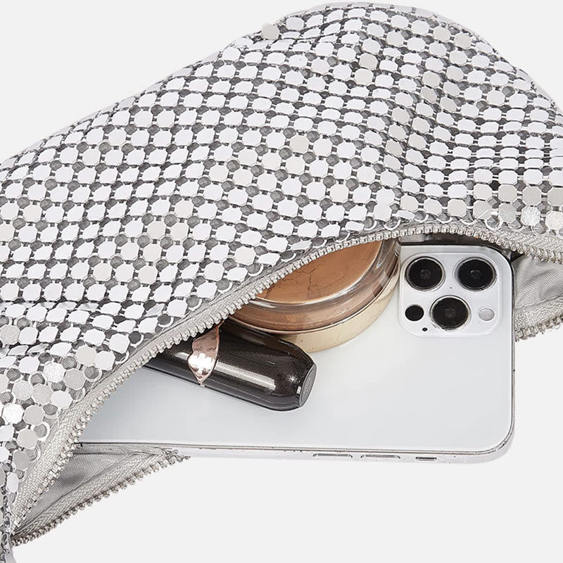 Abendtasche für Damen, Metall, glitzernd, glitzernd, Party-Geldbörse 