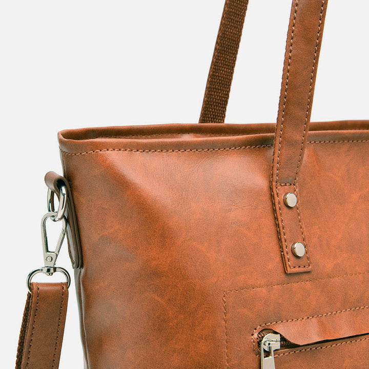 Retro Damen Umhängetasche aus weichem veganem Leder, Umhängetasche für Reisen - image 9