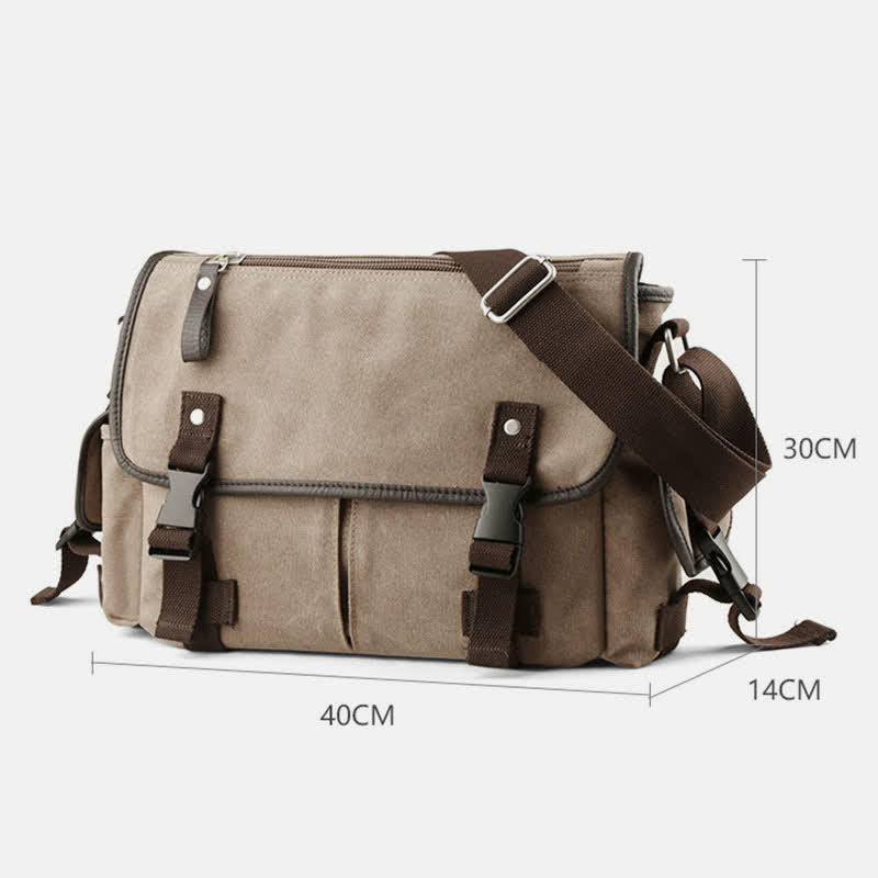 Canvas Messenger Bag Vintage Crossbody Schultertasche Laptoptasche Aktentasche