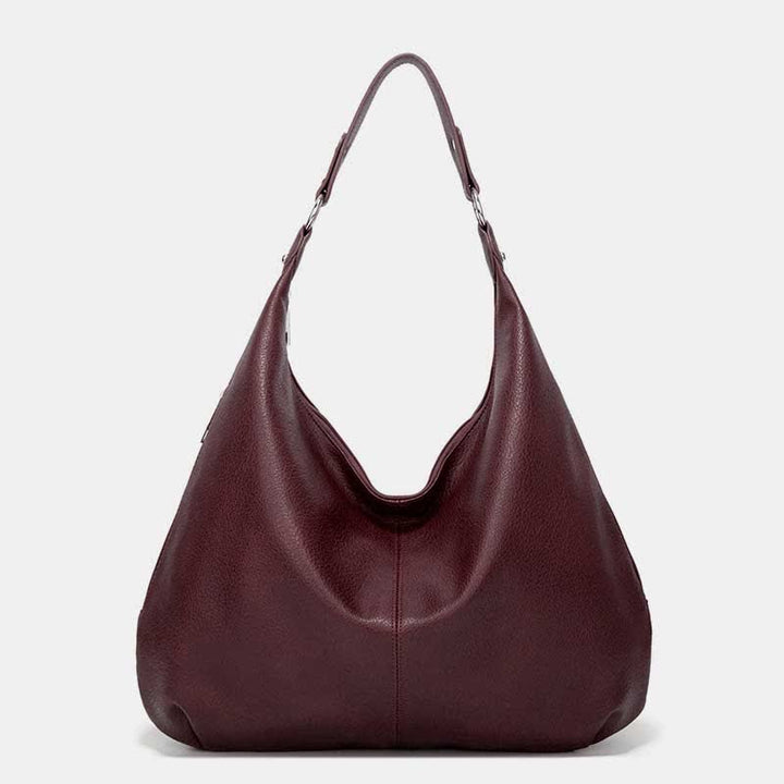 Große Hobo-Tasche aus weichem Leder, Handtasche, Tragetasche für den Alltag für Damen - Kastanienbraun - image 19