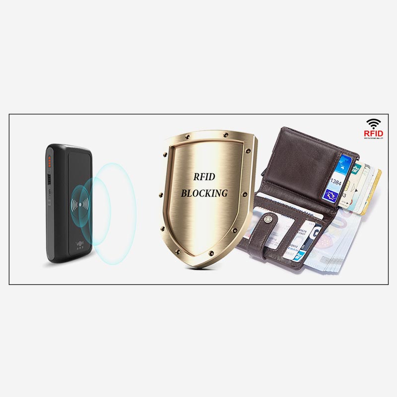 RFID Bifold Business Kurze Geldbörse mit Kette