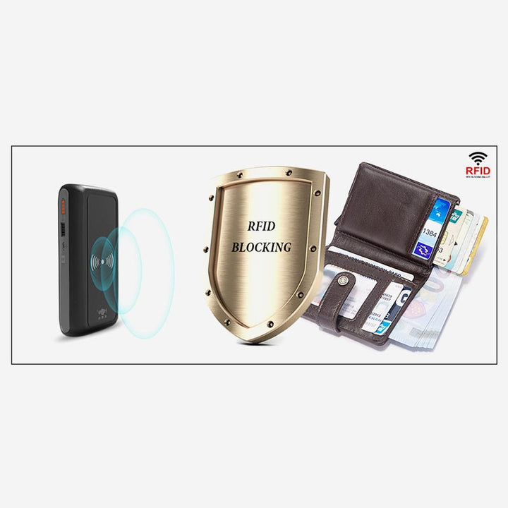 RFID Bifold Business Kurze Geldbörse mit Kette