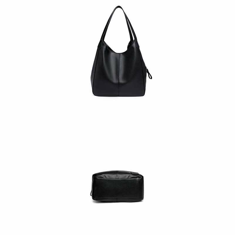 Hobo-Tasche mit drei Fächern für Damen, Schultertasche aus PU-Leder