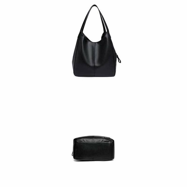 Hobo-Tasche mit drei Fächern für Damen, Schultertasche aus PU-Leder