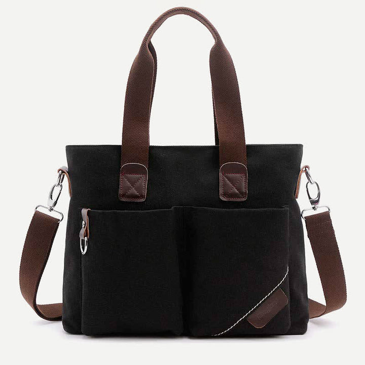 Canvas-Umhängetasche für Damen und Herren, Retro, lässige Handtasche, Arbeitstasche