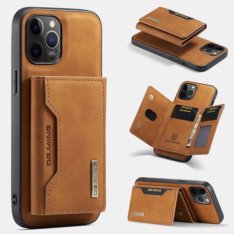 2 in 1 magnetische Brieftasche Handyhülle für iPhone PU Leder Trifold Brieftasche Hülle