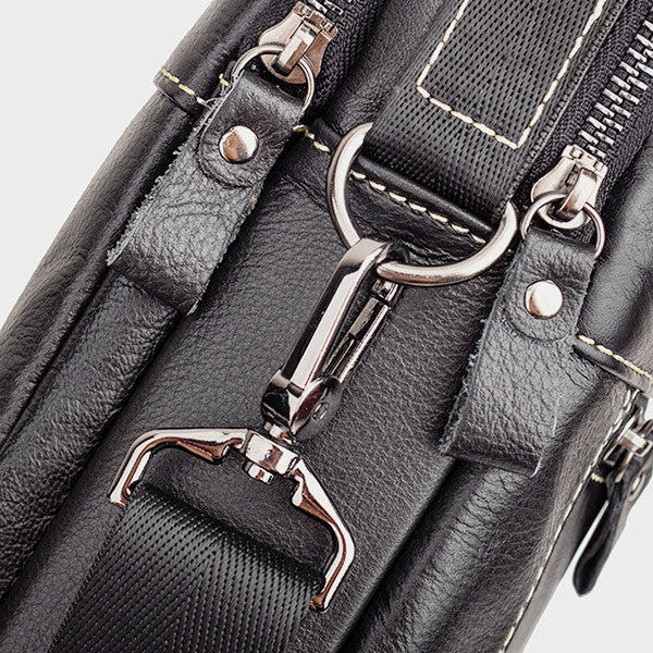 Multifunktions-Umhängetasche aus echtem Leder mit mehreren Taschen