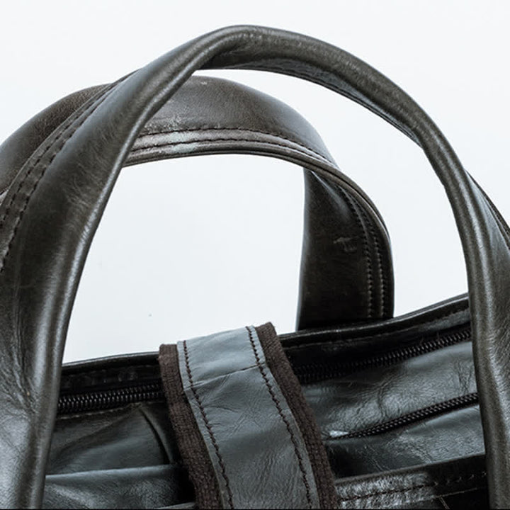 Aktentasche aus echtem Leder für Herren, 15,6 Zoll, Business-Laptoptasche mit Umhängegurt