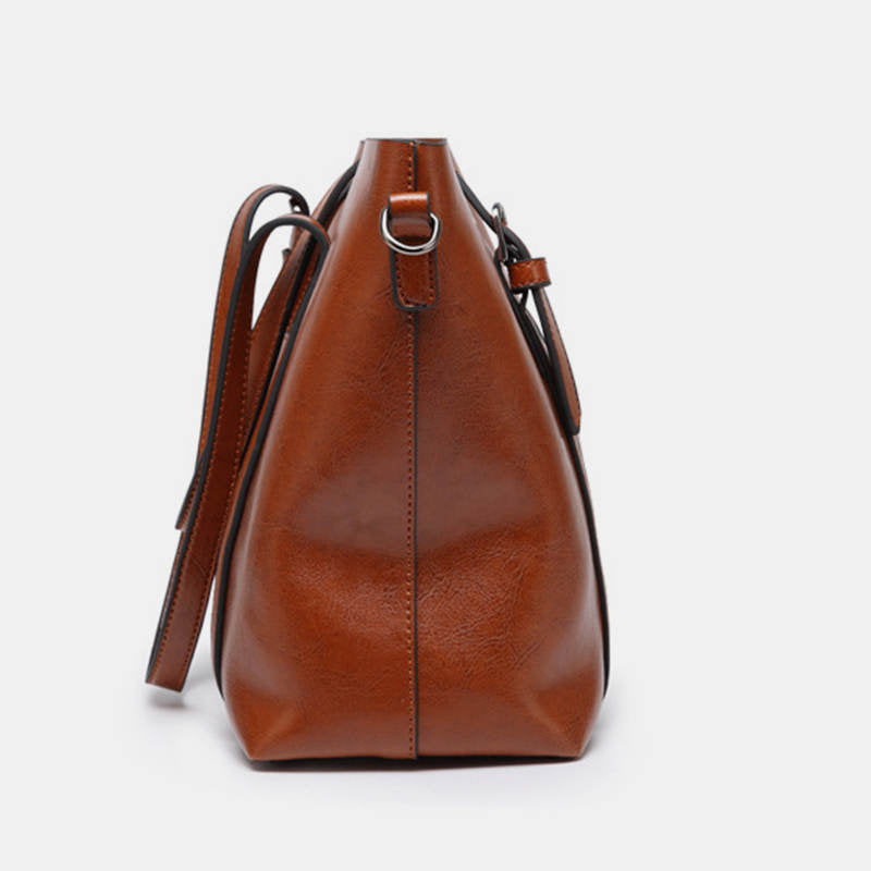 Große Tragetasche im Vintage-Stil mit großer Kapazität und Volltonfarbe
