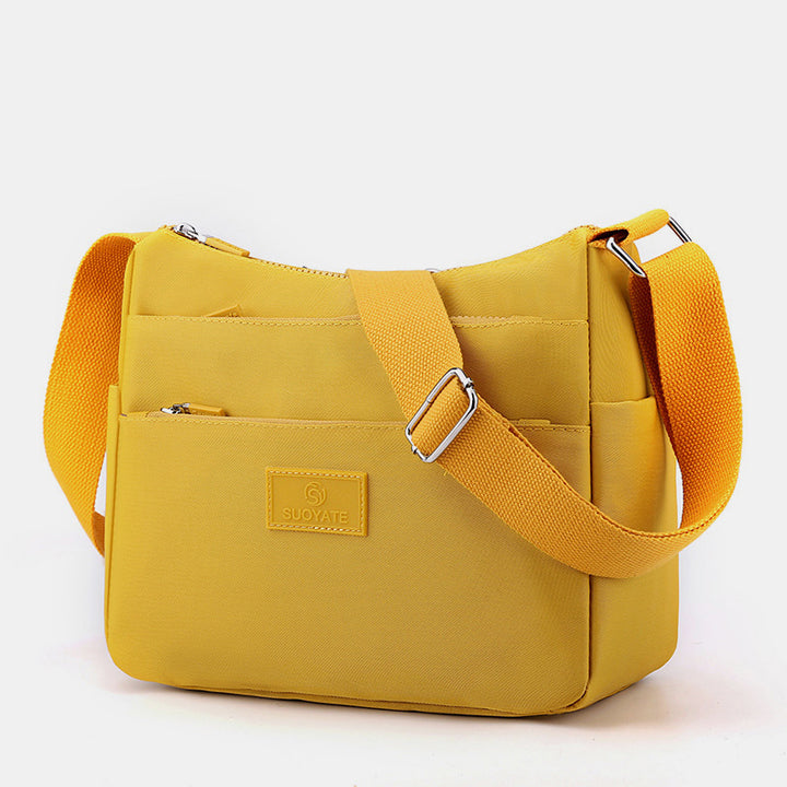 Geräumige Handtaschen mit mehreren Taschen für Damen, einfarbig, lässige Umhängetasche