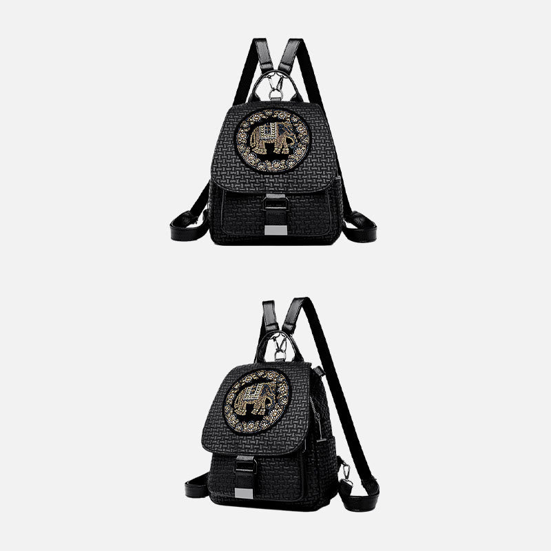 Multifunktionaler Reiserucksack für Damen mit Clamshell-Schnalle und weichem Leder